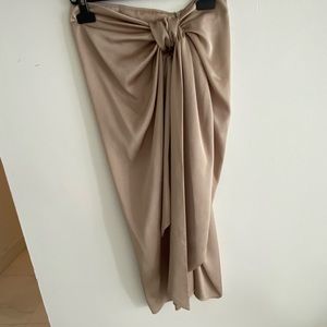 ZARA SILK KNOTTED MIDI SKIRT